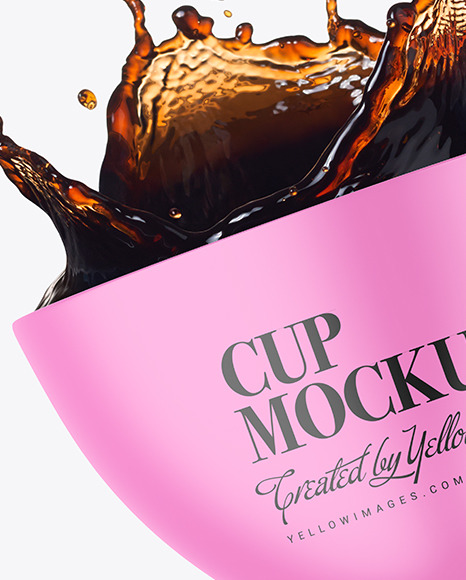 Matte Cup w/ Coffee Splash Mockup