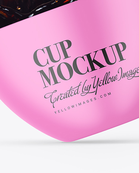 Matte Cup w/ Coffee Splash Mockup