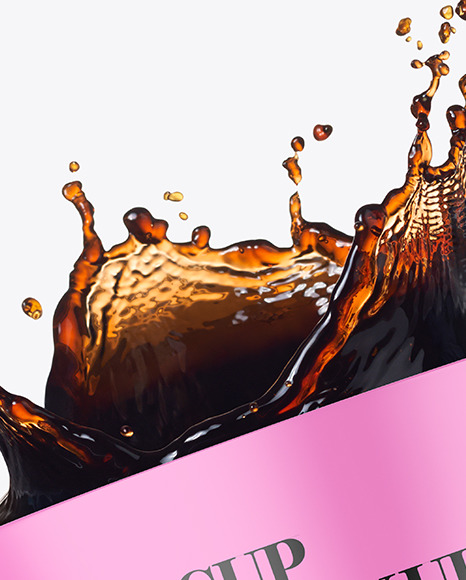 Matte Cup w/ Coffee Splash Mockup