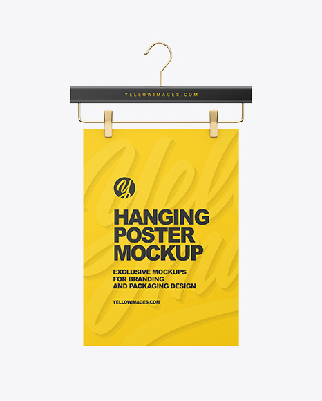 Paper Poster on Hanger Mockup