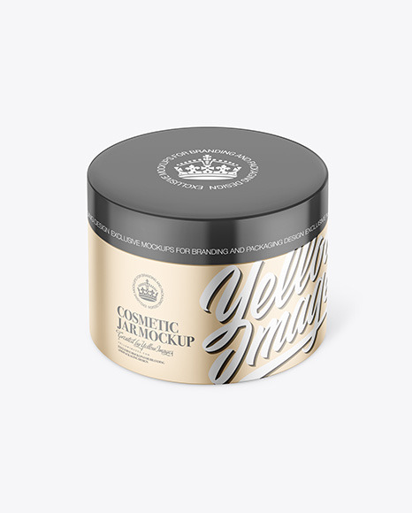 Matte Metallic Cosmetic Jar Mockup