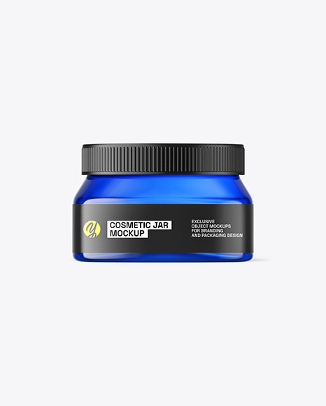 6oz Square Blue Jar Mockup
