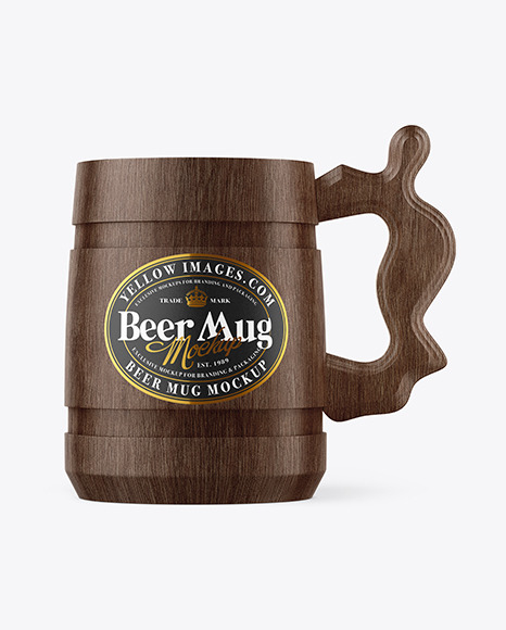 Wood Beer Mug Mockup