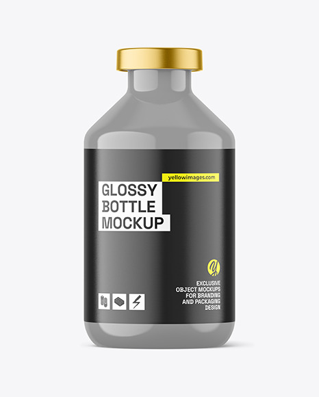 50ml Glossy Bottle w\ Crimp Seal Cap Mockup