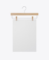 Paper Poster on Wooden Hanger Mockup