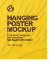 Paper Poster on Wooden Hanger Mockup