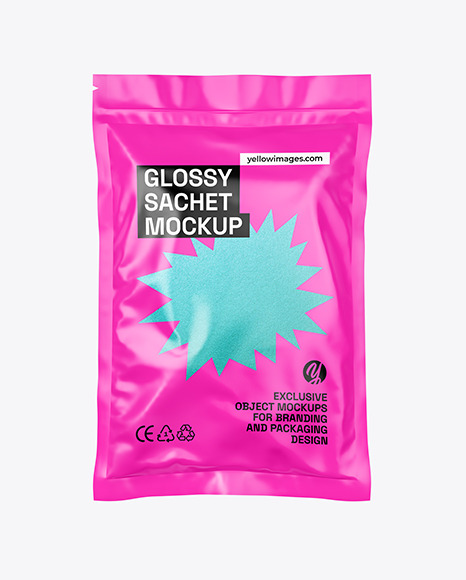Glossy Sachet Mockup