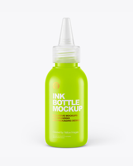 120ml Semi-Transparent Ink Bottle Mockup