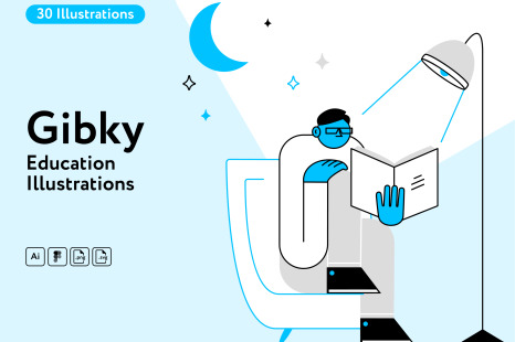 Gibky Education illustrations