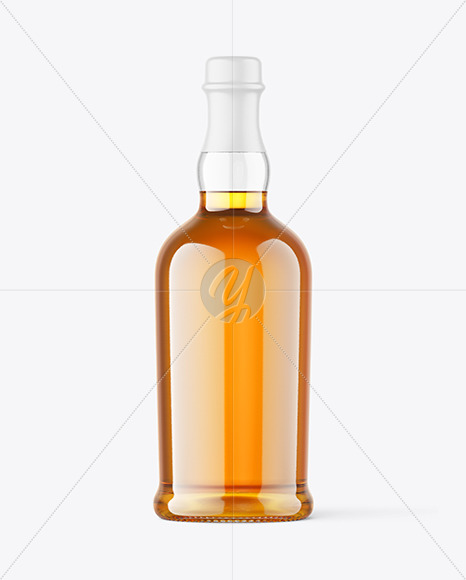 Clear Glass Whiskey Bottle Mockup