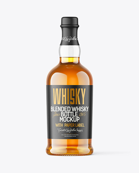 Clear Glass Whiskey Bottle Mockup