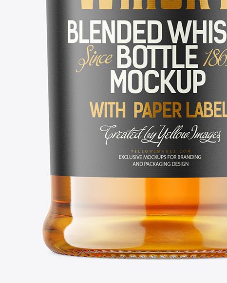 Clear Glass Whiskey Bottle Mockup