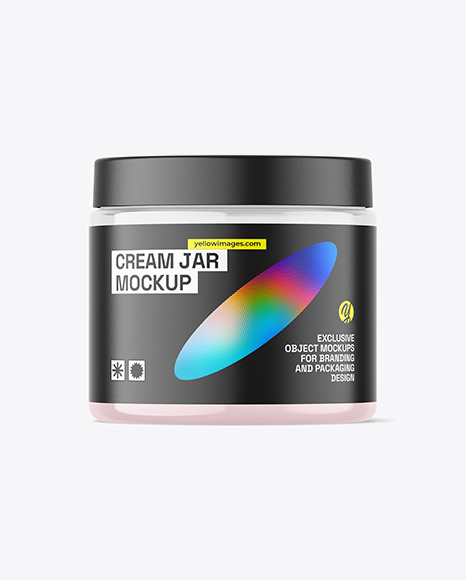 200ml Clear Cosmetic Cream Jar Mockup