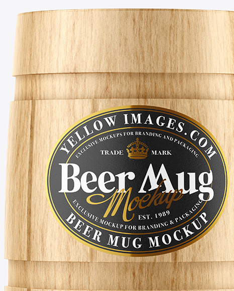 Wood Beer Mug Mockup