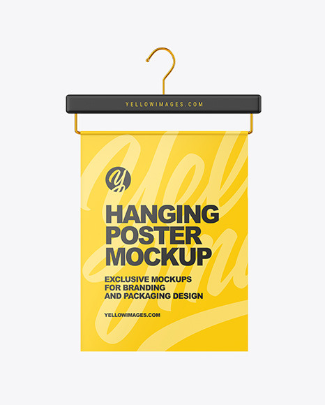 Paper Poster on Hanger Mockup