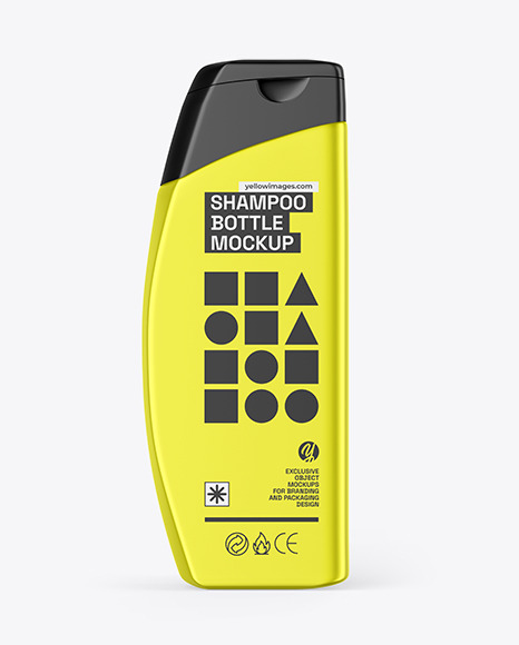 Metallized Shampoo Bottle Mockup