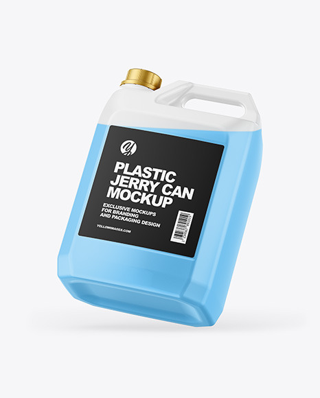 Transparent Plastic Jerrycan Mockup