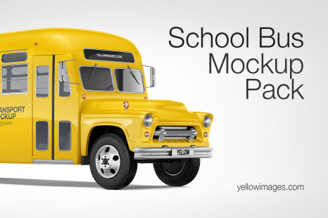 Old School Bus Mockup Pack