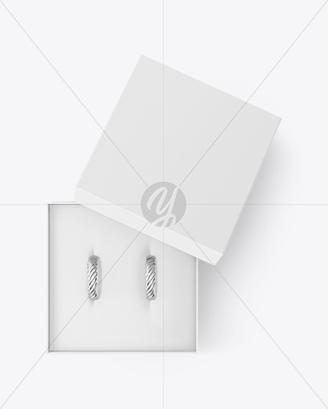 Jewelry Earrings in a Box Mockup