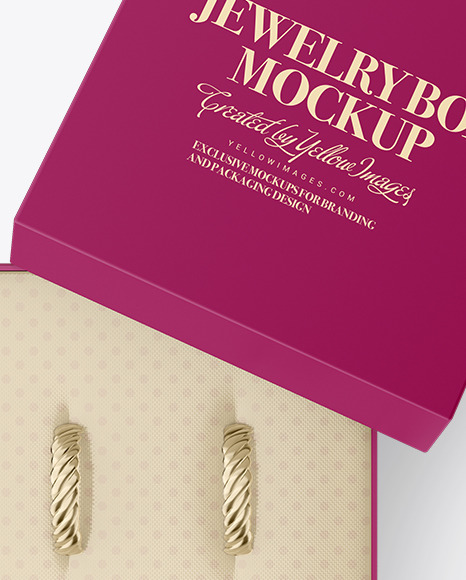 Jewelry Earrings in a Box Mockup