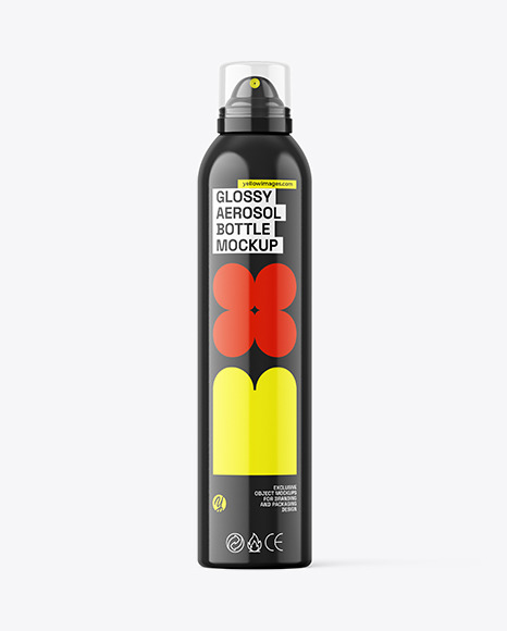 300ml Glossy Aerosol Bottle Mockup