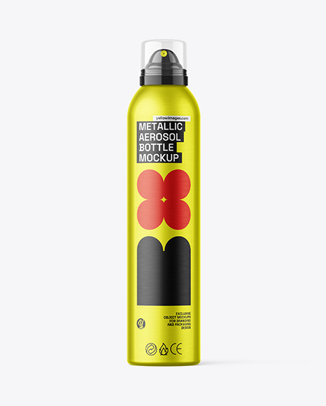 300ml Metallic Aerosol Bottle Mockup