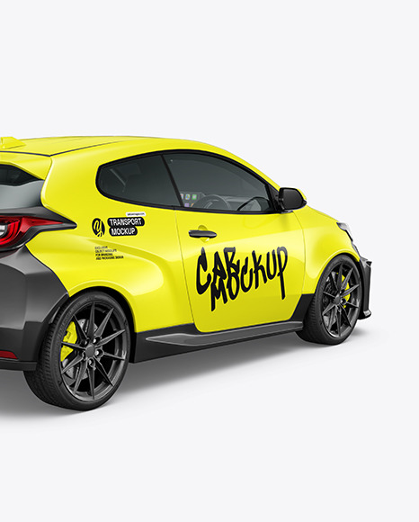 Hatchback Mockup - Back Half Side View
