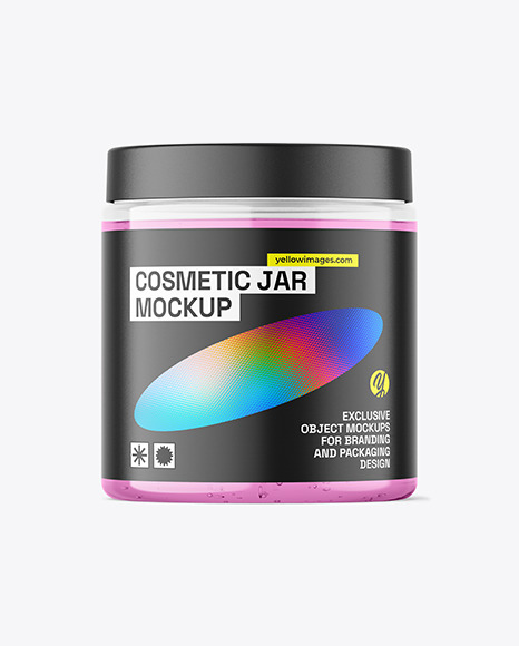 250ml Clear Cosmetic Gel Jar Mockup