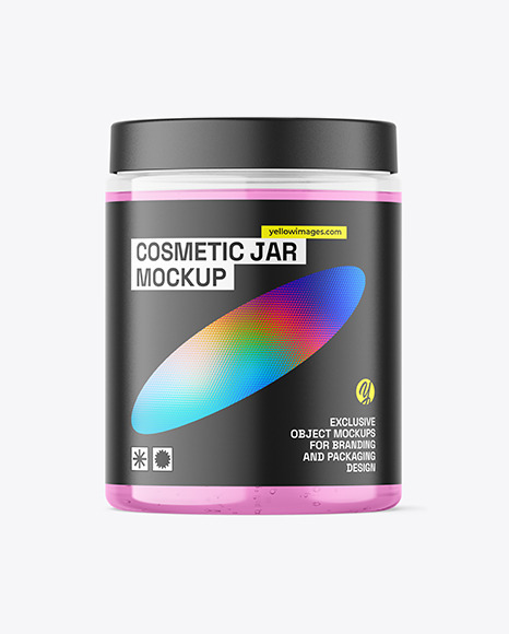 300ml Clear Cosmetic Gel Jar Mockup