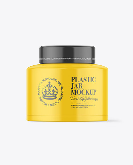 Glossy Plastic Jar Mockup