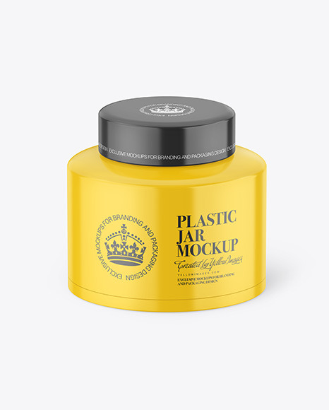 Glossy Plastic Jar Mockup