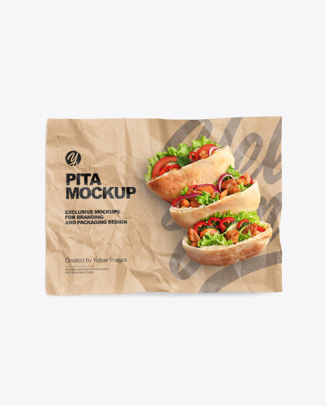 Paper Wrapper With Pita Mockup