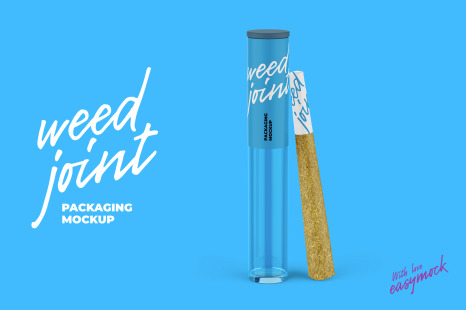 Weed Joint Pre-Roll Tube Mockup Front view