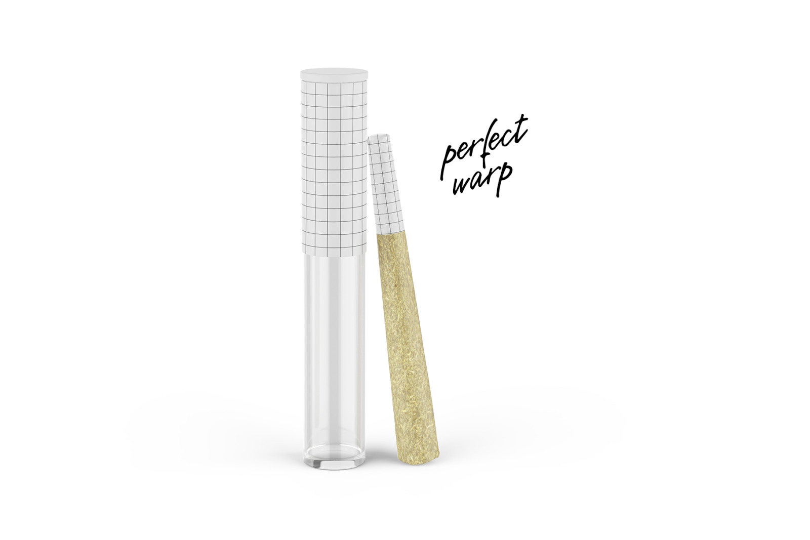 Weed Joint PreRoll Tube Mockup Front view on Yellow Images Creative Store
