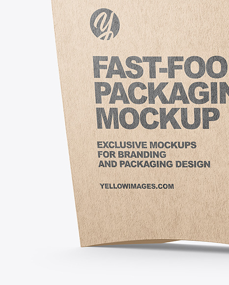 Kraft Paper Medium Size Packaging w/ French Fries Mockup