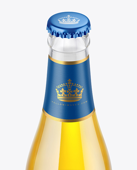 Clear Glass Lager Beer Bottle Mockup