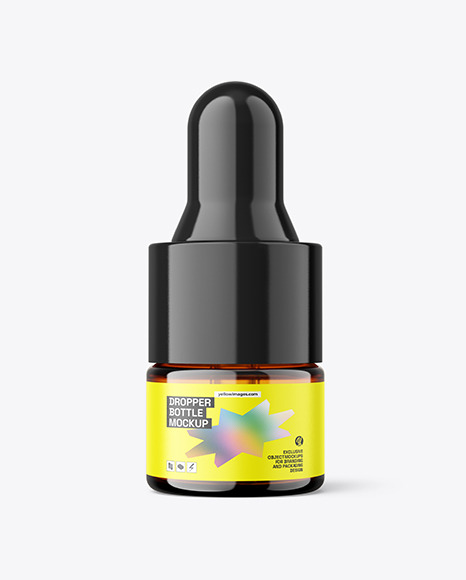 Amber Dropper Bottle Mockup