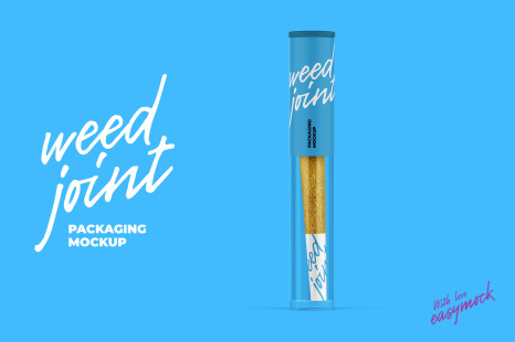 Weed Joint Pre-Roll in Tube Mockup Front view
