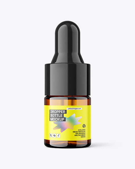 Amber Dropper Bottle Mockup