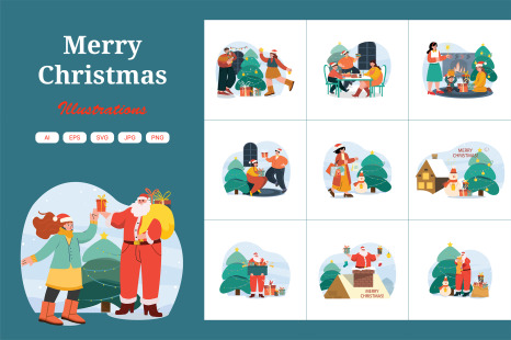 M519_Christmas Illustration Pack