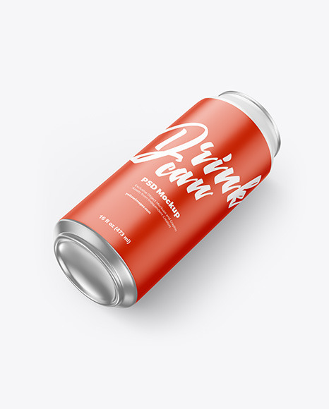 Aluminium Drink Can With Matte Finish Mockup