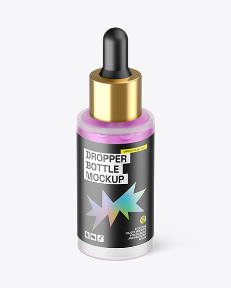 Frosted Glass Dropper Bottle Mockup