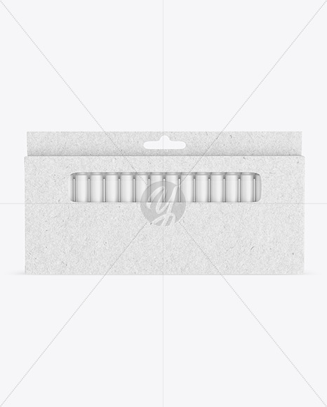 Kraft Box With Crayons Mockup
