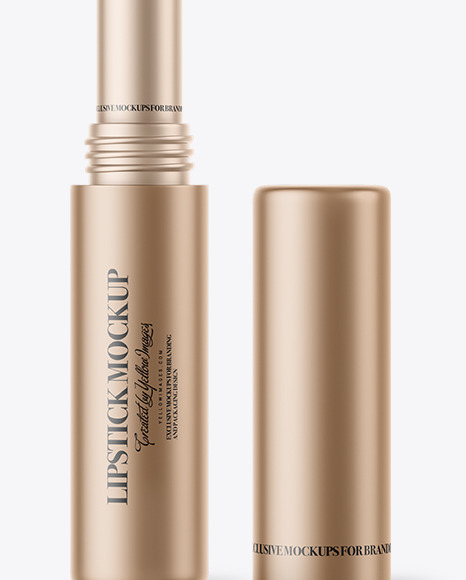 Opened Metallic Lipstick Mockup