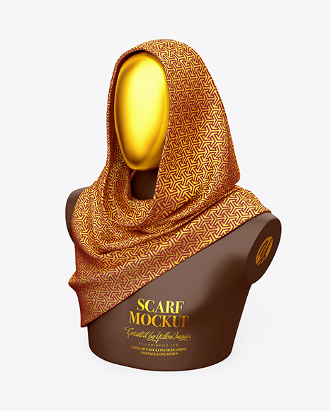 Scarf Mockup - Front Halfside View