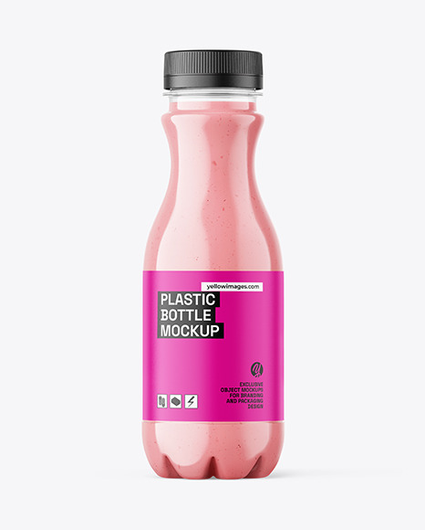 Pink Smoothie Bottle Mockup - Free Download Images High Quality