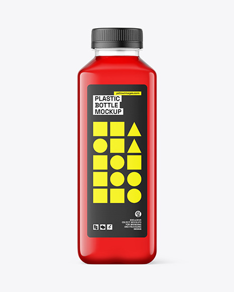 Red Juice Bottle Mockup