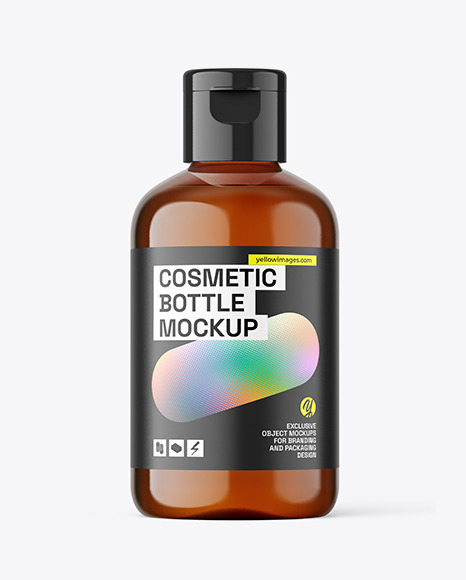 100ml Amber Cosmetic Bottle Mockup