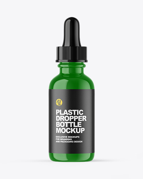 Glossy Plastic Dropper Bottle Mockup