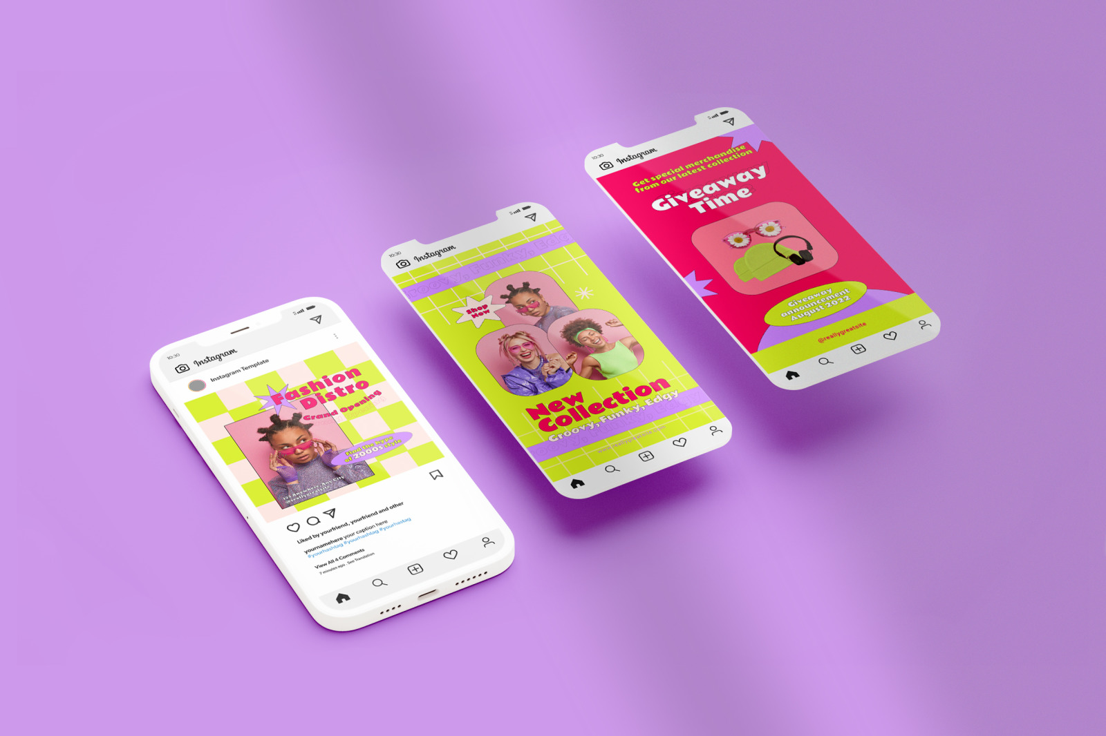 Colorful Funky Y2K Fashion Promotion Instagram on Yellow Images